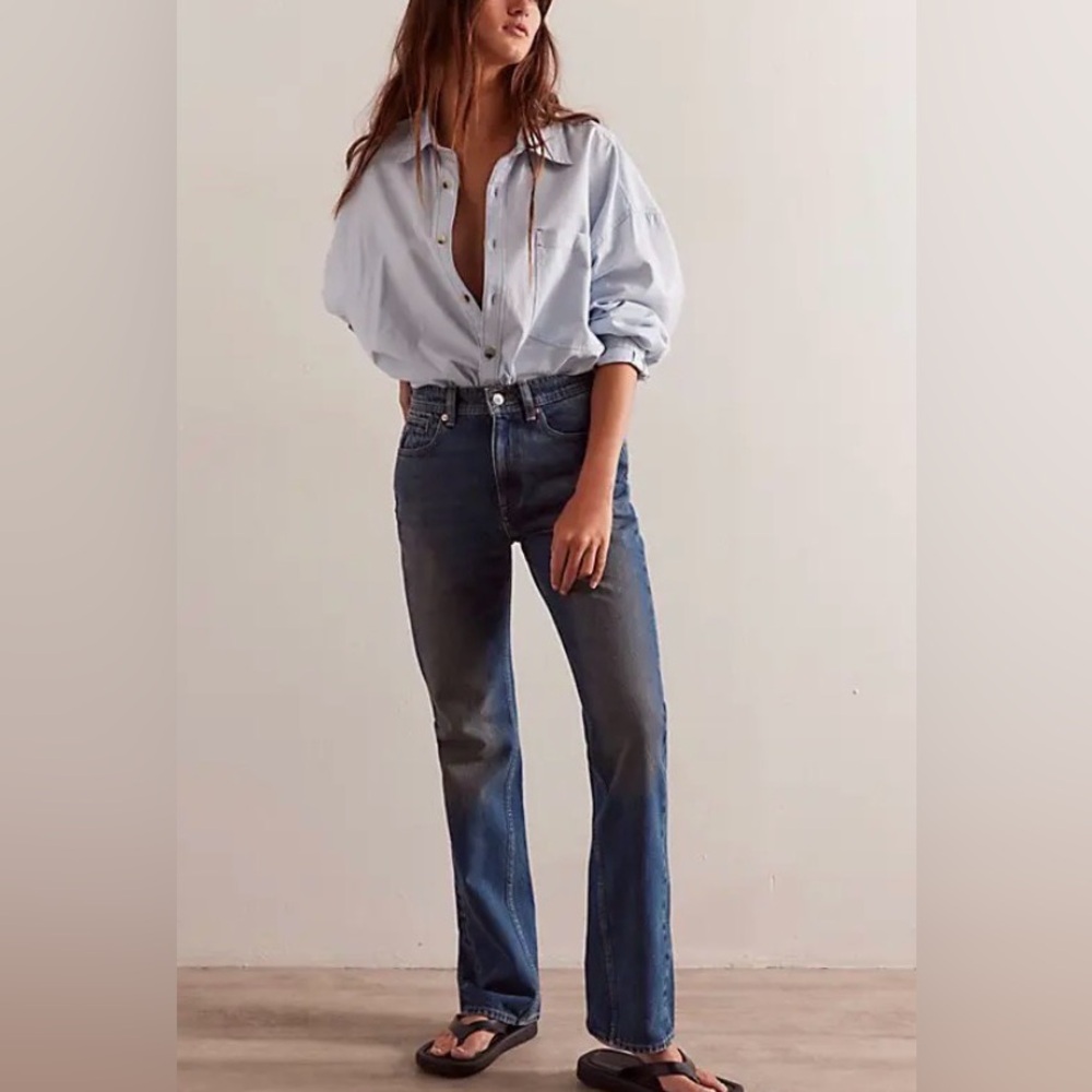 Free People Xena Slim Straight Jeans